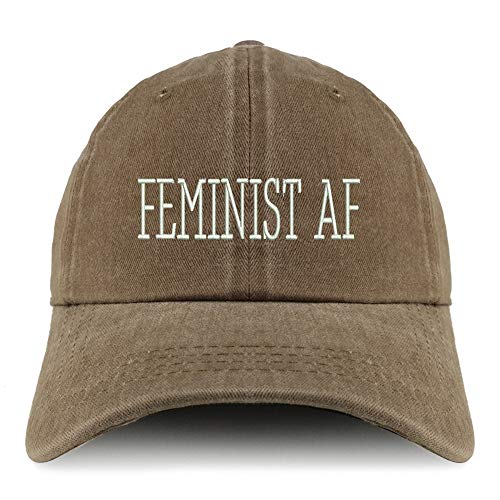 Trendy Apparel Shop Feminist AF Embroidered Pigment Dyed Unstructured Cap