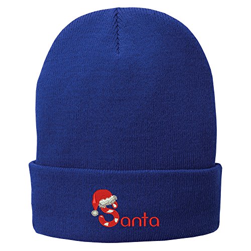 Trendy Apparel Shop Santa Hat Embroidered Winter Knitted Long Beanie