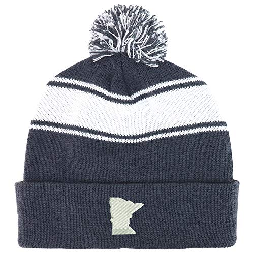 Trendy Apparel Shop Minnesota State Two Tone Pom Striped Long Beanie Hat