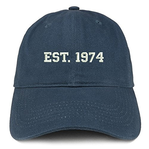 Trendy Apparel Shop EST 1974 Embroidered - 47th Birthday Gift Soft Cotton Baseball Cap