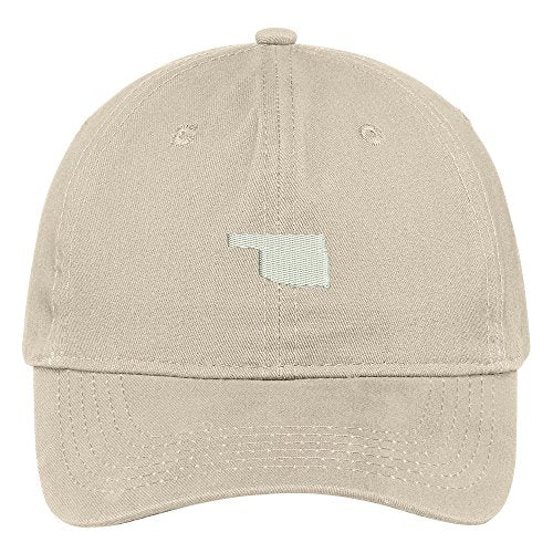 Trendy Apparel Shop Oklahoma State Map Embroidered Low Profile Soft Cotton Brushed Baseball Cap