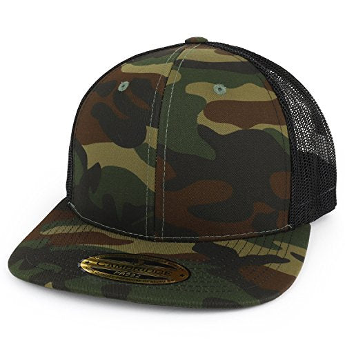 Trendy Apparel Shop Structured Crown Mesh Back Snapback Hat with Flat Bill