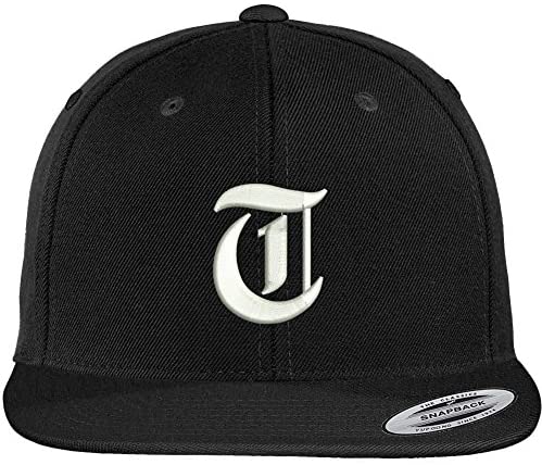 Trendy Apparel Shop Old English T Embroidered Flat Bill Snapback Cap