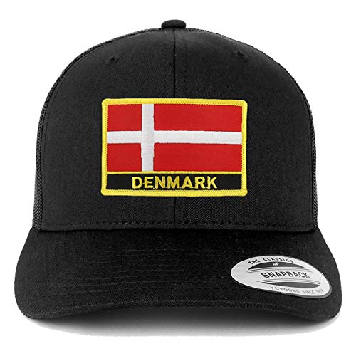 Trendy Apparel Shop Denmark Flag Patch Retro Trucker Mesh Cap