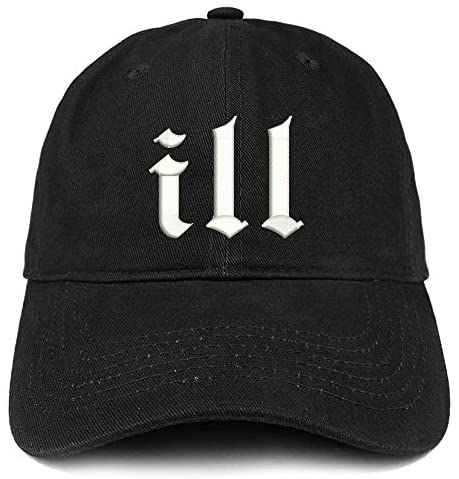 Trendy Apparel Shop Ill Embroidered Soft Crown 100% Brushed Cotton Cap