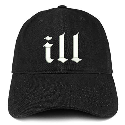 Trendy Apparel Shop Ill Embroidered Soft Crown 100% Brushed Cotton Cap