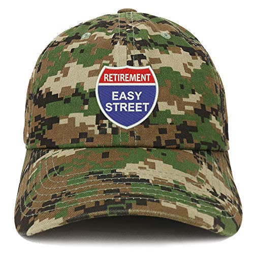 Trendy Apparel Shop Retirement Easy Street Soft Crown 100% Brushed Cotton Cap