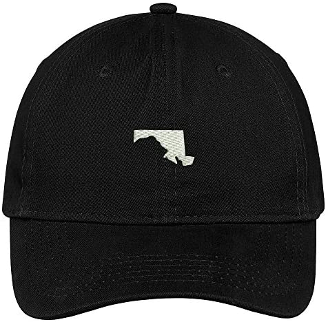 Trendy Apparel Shop Maryland State Map Embroidered Low Profile Soft Cotton Brushed Baseball Cap