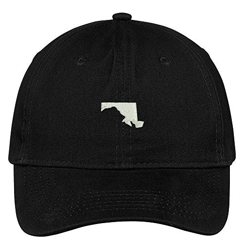Trendy Apparel Shop Maryland State Map Embroidered Low Profile Soft Cotton Brushed Baseball Cap