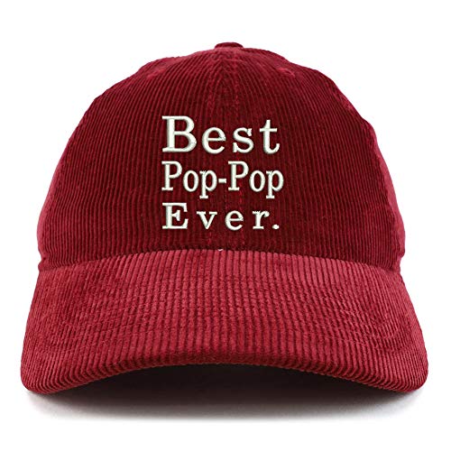 Trendy Apparel Shop Best Pop Pop Ever Cotton Corduroy Unstructured Baseball Cap