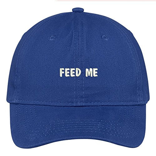 Trendy Apparel Shop Feed Me Embroidered Brushed Cotton Adjustable Cap