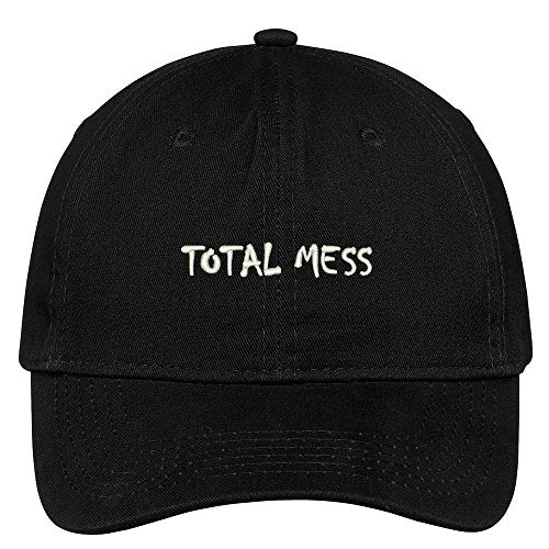 Trendy Apparel Shop Total Mess Embroidered Soft Low Profile Adjustable Cotton Cap