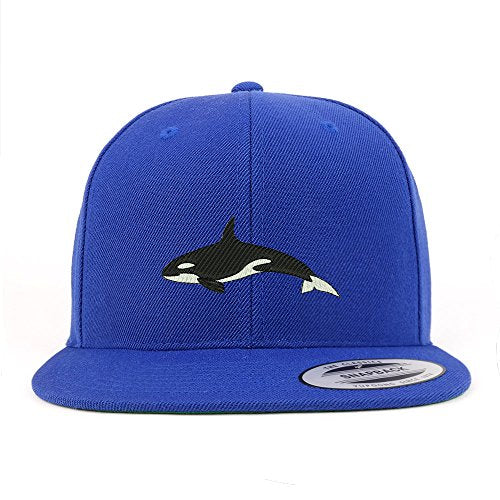 Trendy Apparel Shop Orca Killer Whale Embroidered Flat Bill Snapback Baseball Cap