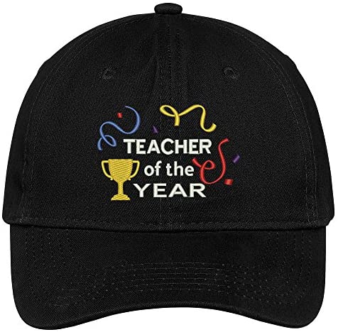 Trendy Apparel Shop Teacher of The Year Embroidered Low Profile Cotton Cap Dad Hat