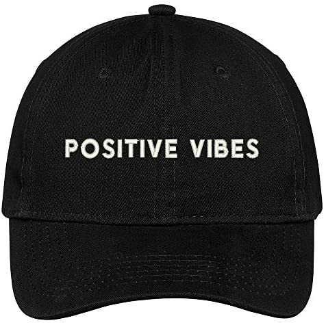 Trendy Apparel Shop Positive Vibes Embroidered Brushed Cotton Adjustable Cap Dad Hat