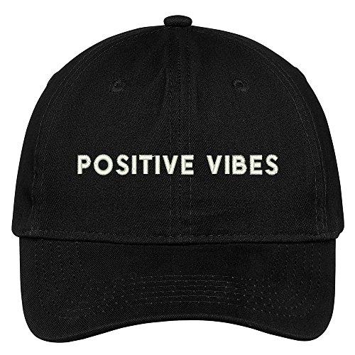 Trendy Apparel Shop Positive Vibes Embroidered Brushed Cotton Adjustable Cap Dad Hat