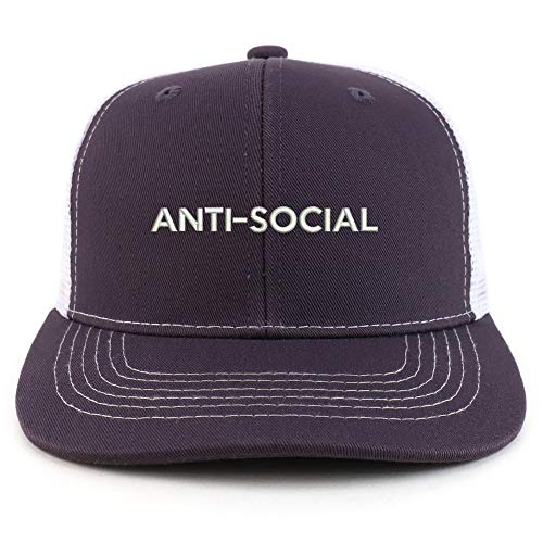 Trendy Apparel Shop Anti Social Cotton Two Tone Trucker Baseball Cap