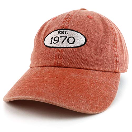 Trendy Apparel Shop 50th Birthday Established 1971 Washed Cotton Adjustable Cap