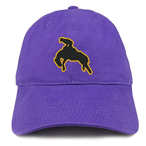 Trendy Apparel Shop Bronco Rider Embroidered Soft Crown 100% Brushed Cotton Cap