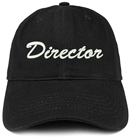 Trendy Apparel Shop Director Script Embroidered Soft Crown 100% Brushed Cotton Cap