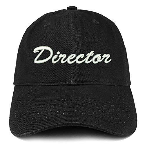 Trendy Apparel Shop Director Script Embroidered Soft Crown 100% Brushed Cotton Cap