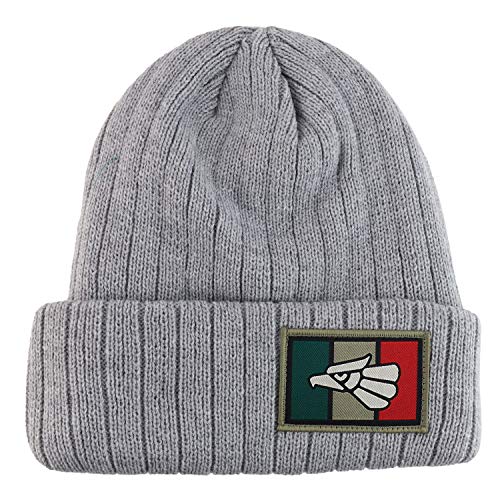 Trendy Apparel Shop Hecho En Mexico Eagle Patch Embroidered Long Cuff Beanie
