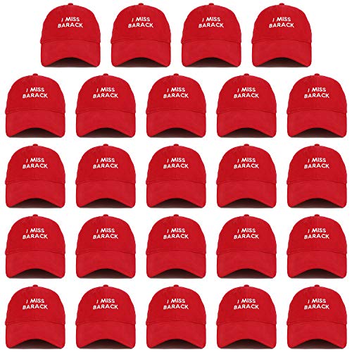 Trendy Apparel Shop I Miss Barack Embroidered Soft Crown 100% Brushed Cotton Cap Multipack Value Deal