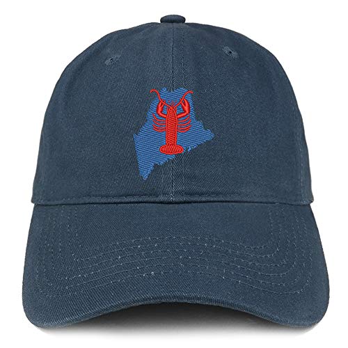 Trendy Apparel Shop Maine Lobster Embroidered Soft Crown 100% Brushed Cotton Cap