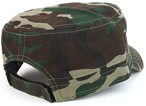 Trendy Apparel Shop Camouflage Patterned Flat Top Army Castro Cap