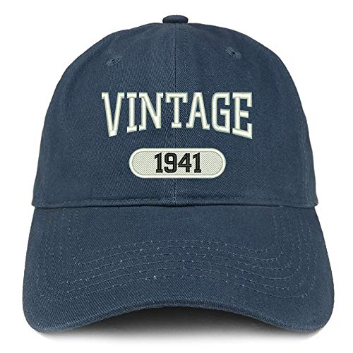 Trendy Apparel Shop 80th Birthday Vintage Year Soft Crown Brushed Cotton Cap