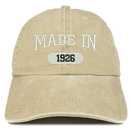 Trendy Apparel Shop Made in 1926 Embroidered 95th Birthday Washed Baseball Cap