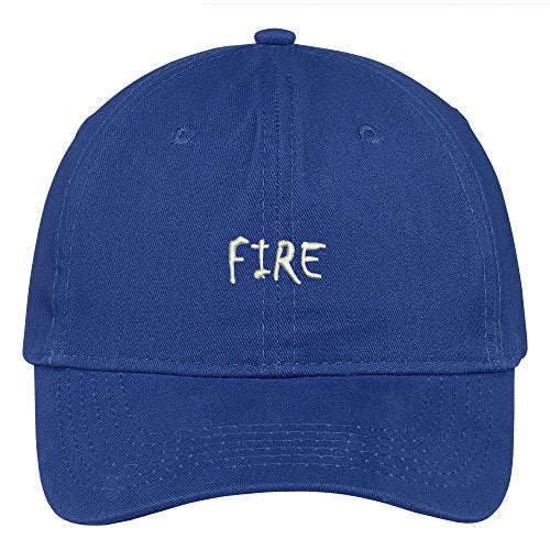 Trendy Apparel Shop Fire Embroidered Soft Crown 100% Brushed Cotton Cap