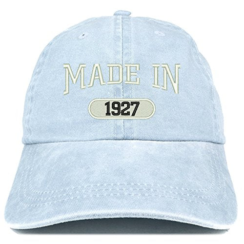 Trendy Apparel Shop Made in 1927 Embroidered 94th Birthday Washed Baseball Cap