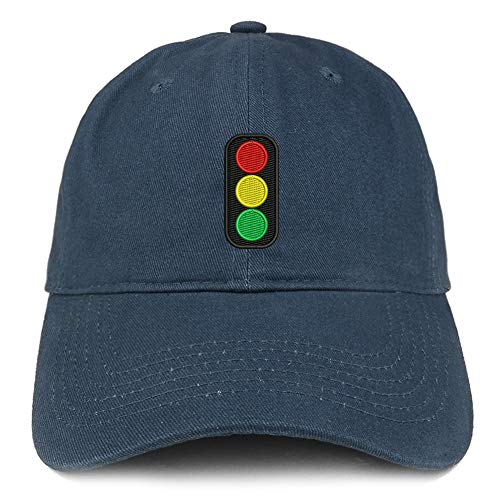 Trendy Apparel Shop Traffic Light Embroidered Soft Crown 100% Brushed Cotton Cap