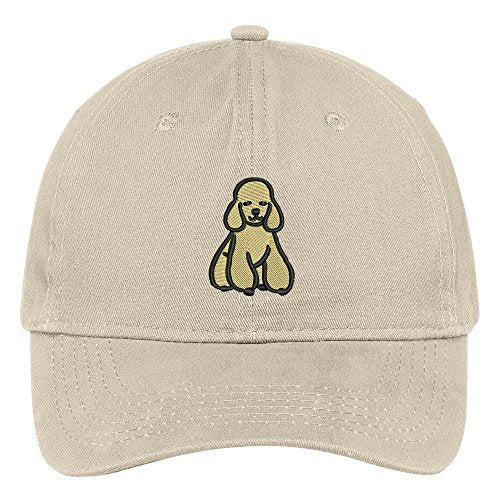 Trendy Apparel Shop Poodle Embroidered Low Profile Soft Cotton Brushed Cap