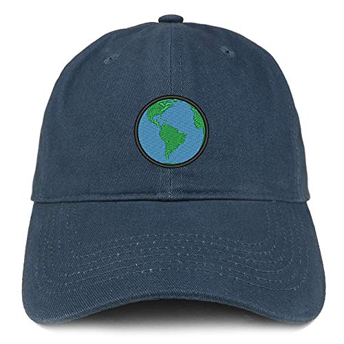 Trendy Apparel Shop Small Earth Embroidered Soft Crown 100% Brushed Cotton Cap