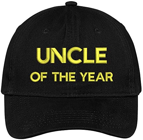 Trendy Apparel Shop Uncle of The Year Embroidered Adjustable Cotton Twill Baseball Cap