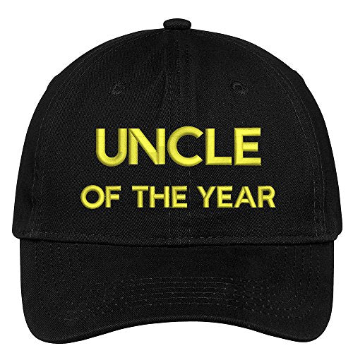Trendy Apparel Shop Uncle of The Year Embroidered Adjustable Cotton Twill Baseball Cap