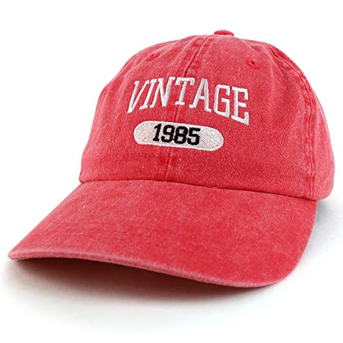 Trendy Apparel Shop 35th Birthday Vintage Year Washed Cotton Adjustable Cap