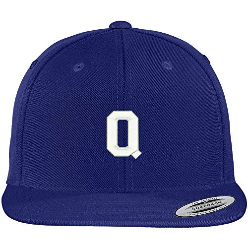 Trendy Apparel Shop Letter Q Collegiate Varsity Font Initial Embroidered Baseball Cap