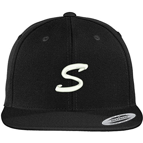 Trendy Apparel Shop Letter S Brushed Script Embroidered Flat Bill Snapback Baseball Cap