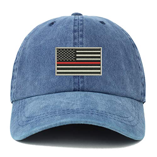 Trendy Apparel Shop XXL USA TRL Flag Embroidered Unstructured Washed Pigment Dyed Baseball Cap