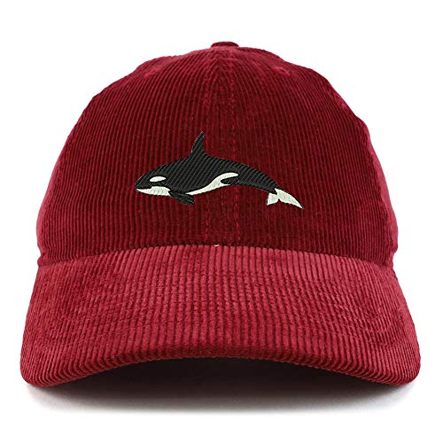 Trendy Apparel Shop Orca Killer Whale Cotton Corduroy Unstructured Baseball Cap