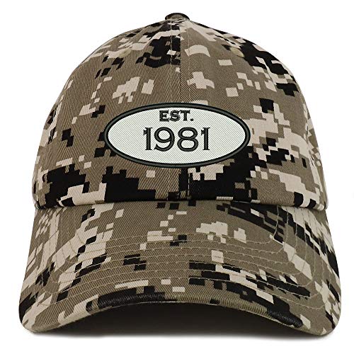 Trendy Apparel Shop 40th Birthday Established 1981 Soft Crown Brushed Cotton Cap