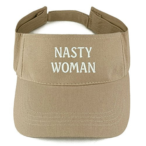 Trendy Apparel Shop Nasty Woman Embroidered 100% Cotton Adjustable Visor
