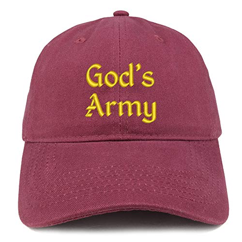 Trendy Apparel Shop God's Army Embroidered Soft Crown 100% Brushed Cotton Cap