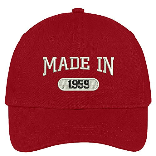 Trendy Apparel Shop 60th Birthday - Made in 1959 Embroidered Low Profile Cotton Baseball Cap