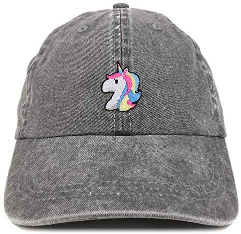 Trendy Apparel Shop Unicorn Patch Pigment Dyed Washed Baseball Cap