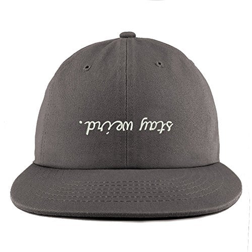 Trendy Apparel Shop Stay Weird Embroidered Unstructured Flatbill Adjustable Cap