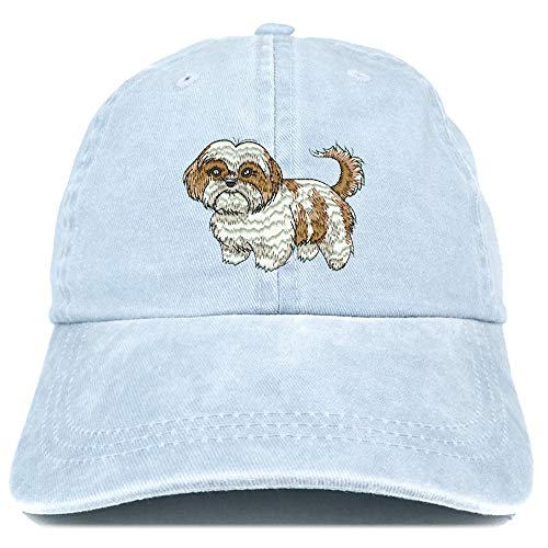 Trendy Apparel Shop Shih Tzu Embroidered Washed Low Profile Cap